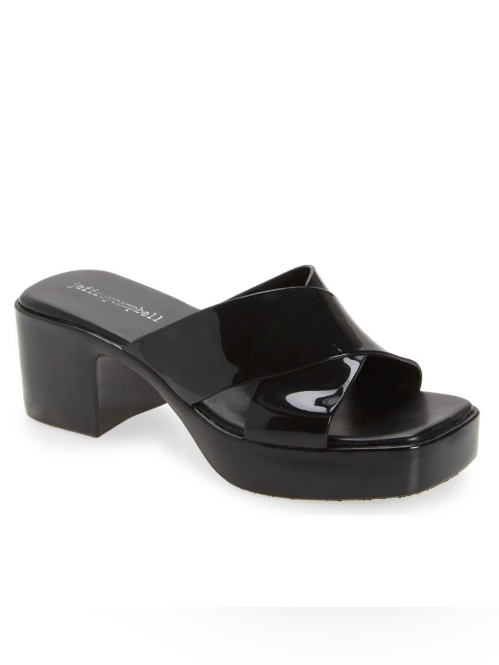 Jeffrey Campbell 90’s Style Black Bubblegum Patent Platform Mule